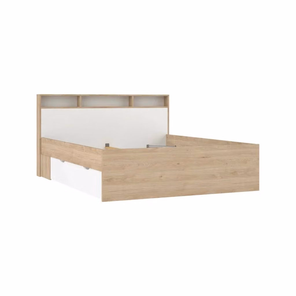 Letto matrimoniale Enteng DMORA in Rovere e Bianco L: 169,8 cm x P: 216 cm x H: 96,8 cm – 2