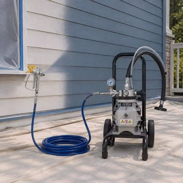 Spruzzatore Di Vernice Airless A Membrana 1800 W Spruzzatore Di Vernice A Carrello Pressione Max 22.75 Mpa Tubo Flessibile 10m, Macchina A Spruzzo Per Verniciatura Flusso 3.0 L/min Per Parete