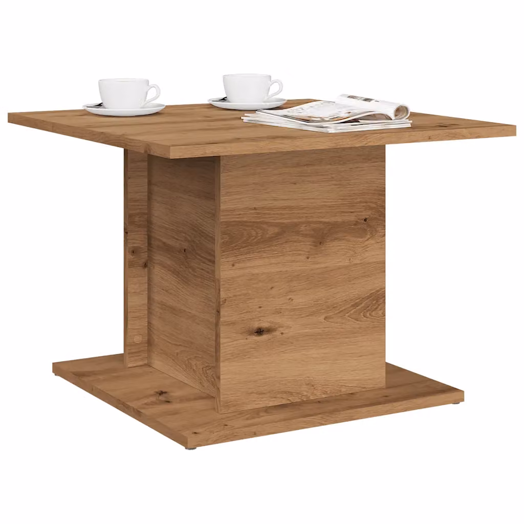 vidaXL Tavolino da salotto moderno in MDF laminato color rovere, L/P/H: 55,5 x 55,5 x 40 cm