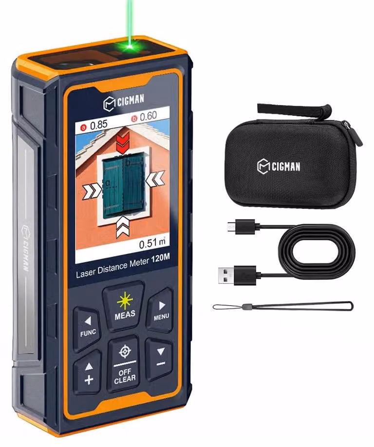 Misuratore laser di distanza - Modello CD-120G - Telecamera 4x - Tecnologia P2P - Impermeabile IP68 - Display IPS da 6,1 cm - Classe laser 2