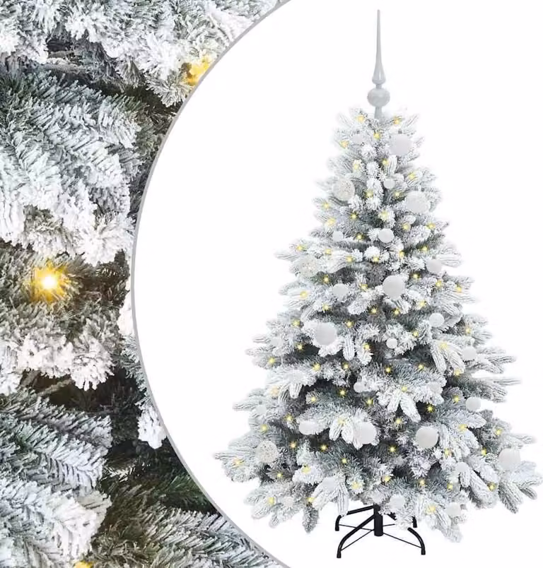 Albero di Natale artificiale con 150 LED Bianco 120 cm PE e PVC