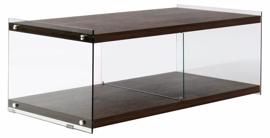 Padiro - Mobile TV - 120 x 60 x 45 cm - Marrone chiaro - MDF e vetro temperato - con spazio contenitivo
