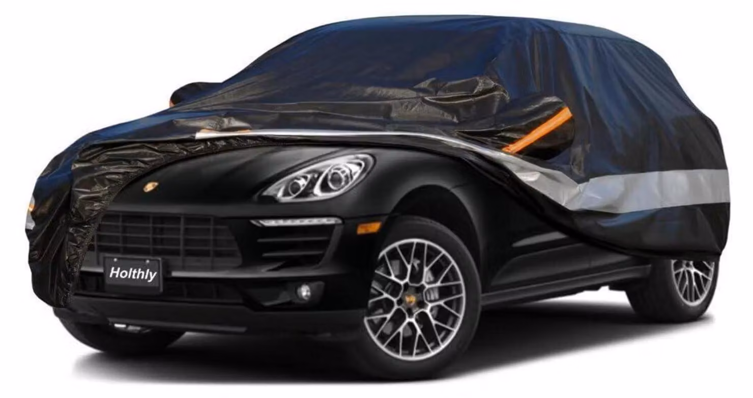 Copertura protettiva per auto, compatibile con Porsche Macan (2014-2024), multistrato (10 strati), 100% impermeabile, traspirante, con protezione UV, colore nero