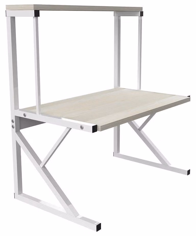 Ripiano portaforno a microonde - Scaffale da cucina a 2 livelli - Scaffale autoportante in legno XL - Organizer per piano di lavoro - Bianco