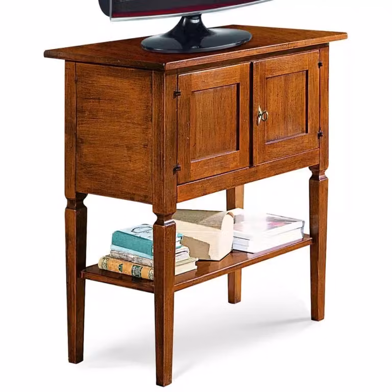 Porta TV in legno massello stile arte povera color noce Mobili 2G L: 75 cm, P: 45 cm, H: 85 cm