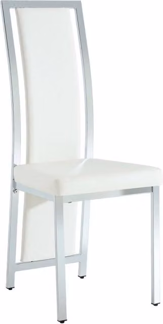 Sedia da sala da pranzo 42,7 x 35 x 109 cm bianca e argento, set da 4