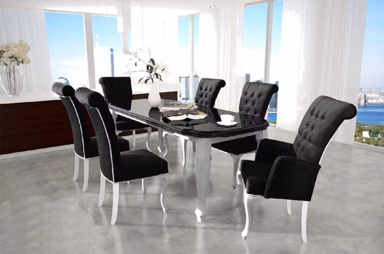 6x Stuhl Chesterfield Designer Polster Stühle Sitz Lehn Garnitur Ralf