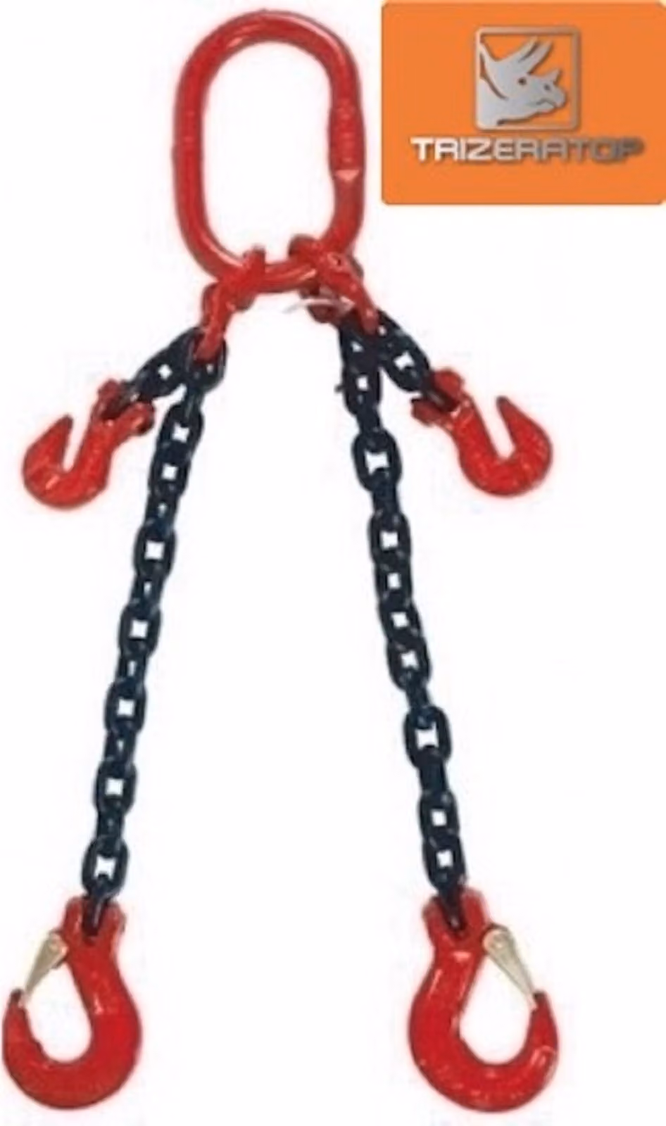 Catena a 2 fili da 6 mm con gancio a forcella, capacità di carico 1600 kg, lunghezza 2,0 m, con accorciatore di catena