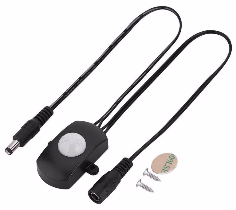 Sensore di movimento PIR, interruttore da 5A DC, 6-24V, per strisce LED