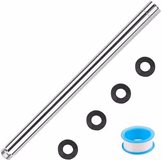 Prolunga per asta doccia - 30 cm - Cromo - Acciaio inossidabile
