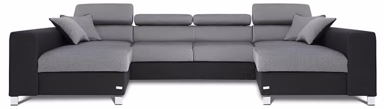 Wohnlandschaft Bettfunktion Stoff Ecksofa U-Form Sofa Couch Design Couch Textil