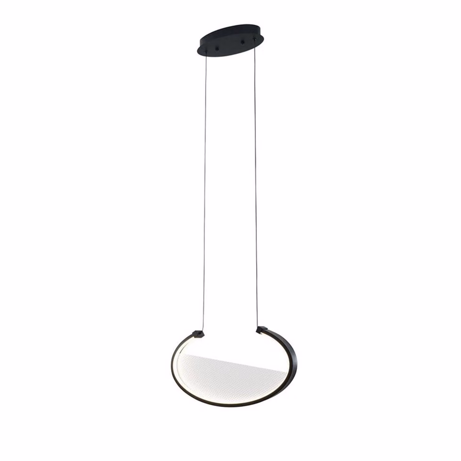 Viokef Lampada LED a sospensione Adele, lunghezza 37 cm, nera, in metallo Adele, Nero, Soggiorno / Sala da pranzo, Alluminio, Moderno