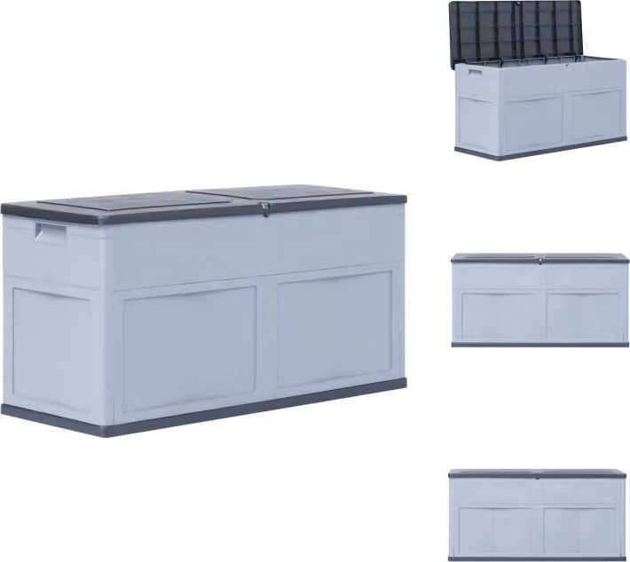 vidaXL Cassetta da giardino 320 L grigio-nero - Cassette da giardino