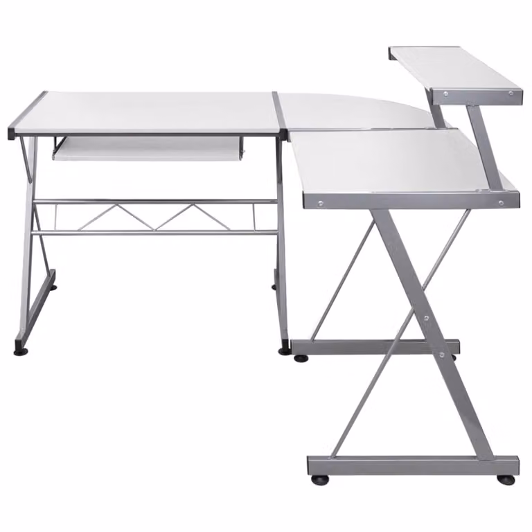 Scrivania ad angolo Bianco 132x112x99 cm Materiale a base di legno