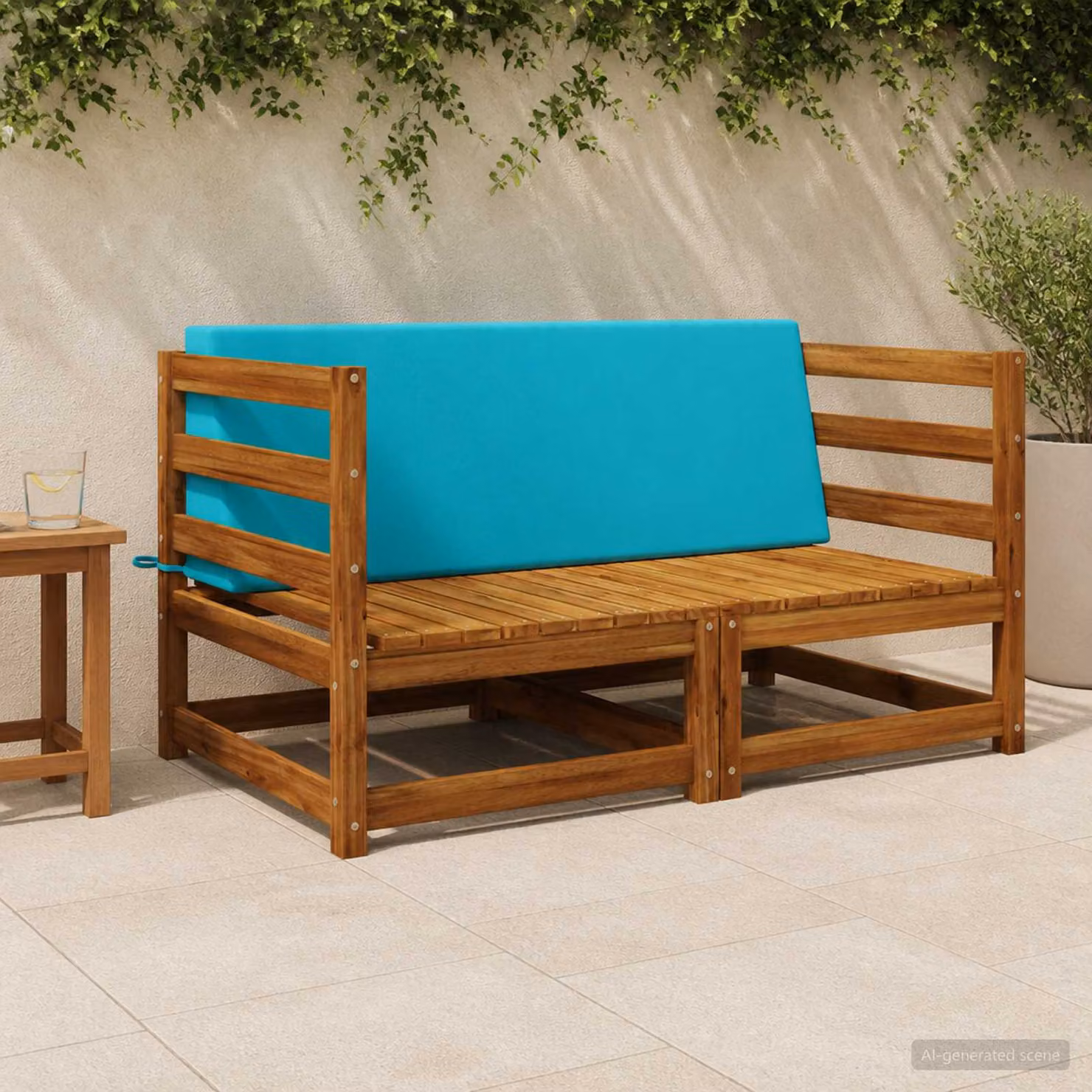Cuscino schienale vidaXL SOEST in poliestere, Turchese, L: 120 cm, H: 40 cm, P: 20 cm