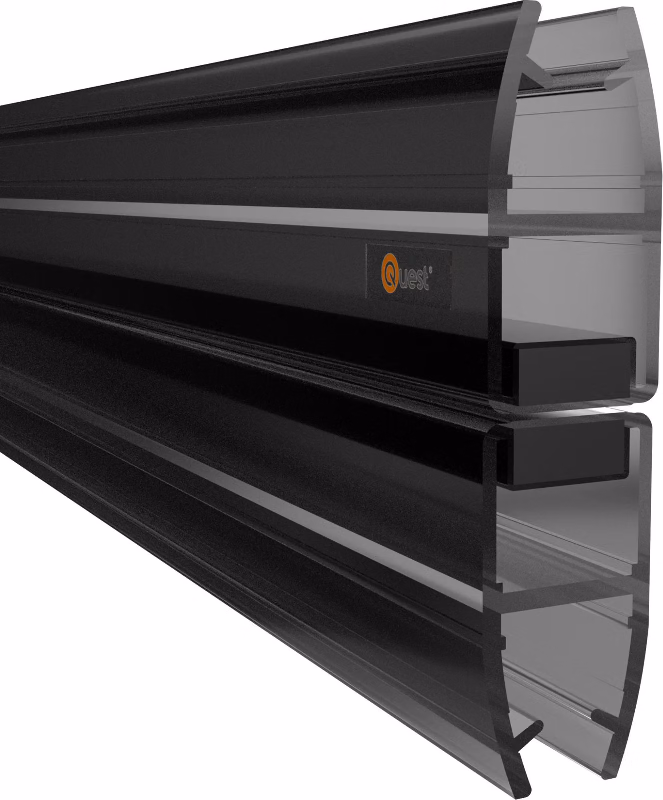 QUEST guarnizione magnetica per doccia dritta 200 cm nero, 2 pezzi