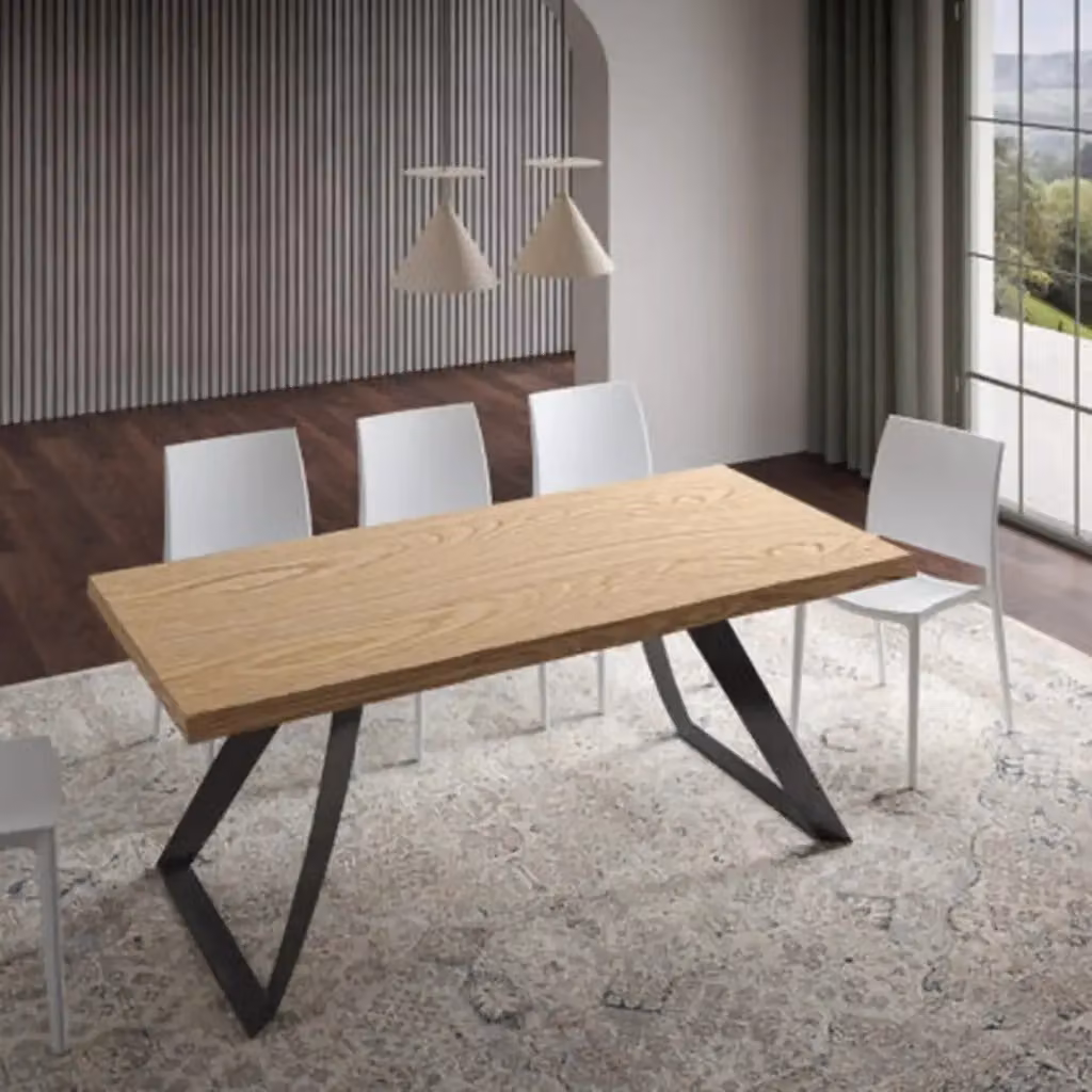 Tavolo allungabile Itamoby in legno di rovere e metallo, colore rovere e antracite, L: 180/230 cm x P: 90 cm x H: 75 cm – 2