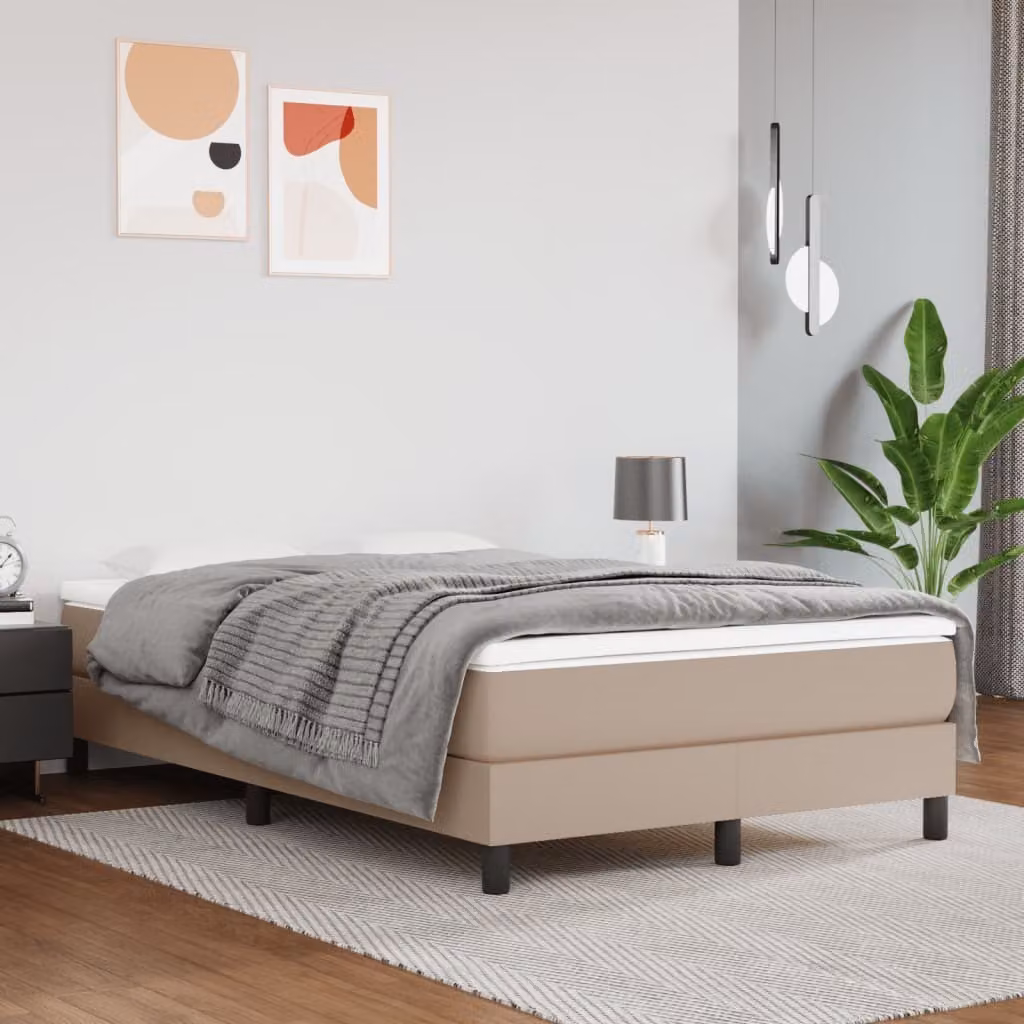 The Living Store Letto a molle insacchettate Materasso cappuccino marrone 120x200cm Similcuoio