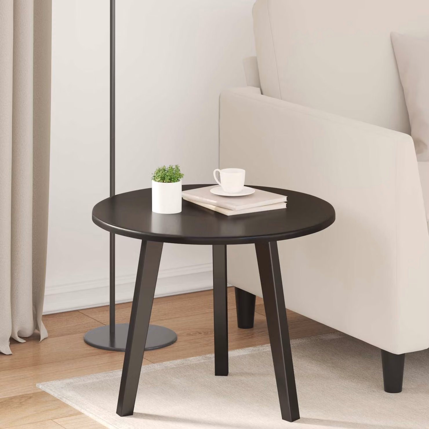 Piano del tavolo rotondo vidaXL in legno ingegnerizzato nero, Ø 50 cm, H 1,5 cm