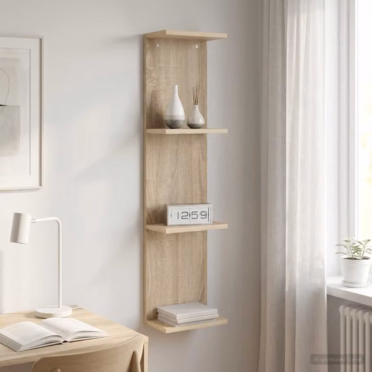 Scaffale da parete moderno vidaXL in Rovere Sonoma marrone L/P/H: 22 x 15 x 100 cm