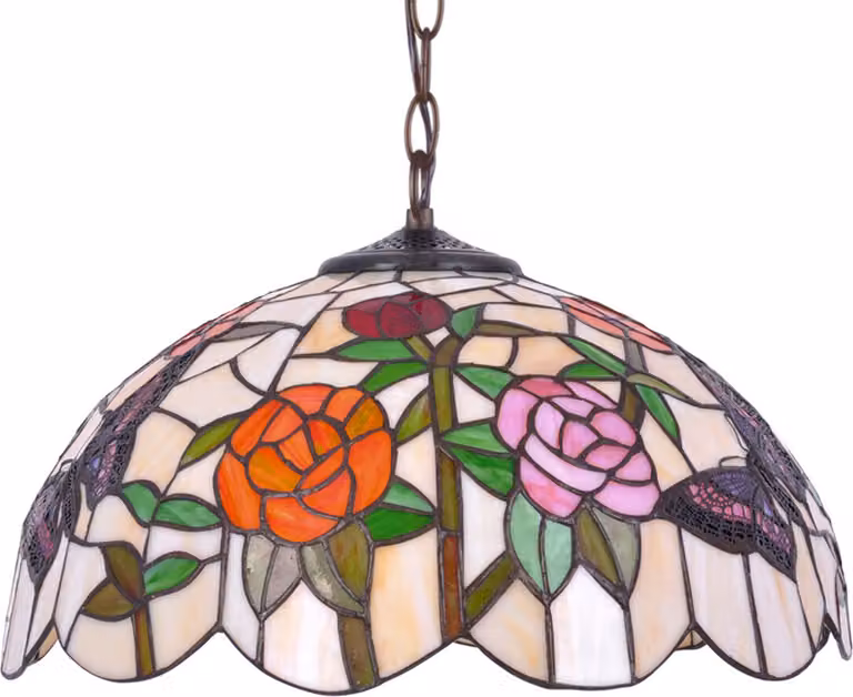 Lampada a sospensione ROSE multicolore 1xE27x20W, vetro colorato, dimensioni: 110x40x40 cm, IP20, Kaja