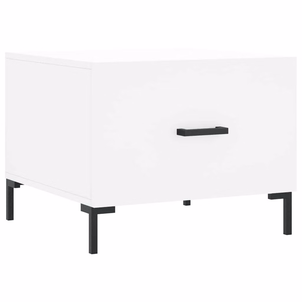 Tavolino da Salotto Bianco 50x50x40 cm in Legno Multistrato