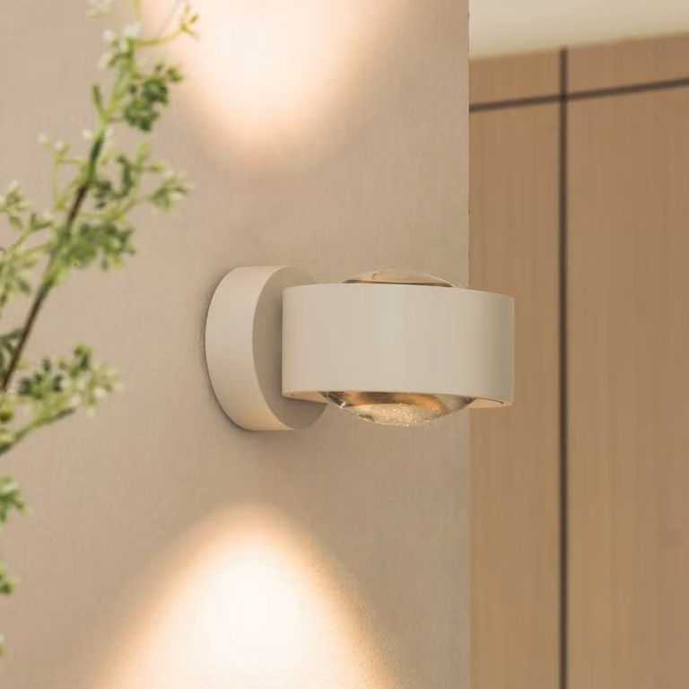 Applique da parete a LED Rotari Arcchio, dimmerabile, Bianco / Opale, Soggiorno / Sala da pranzo, Alluminio, Moderno, Applique a LED