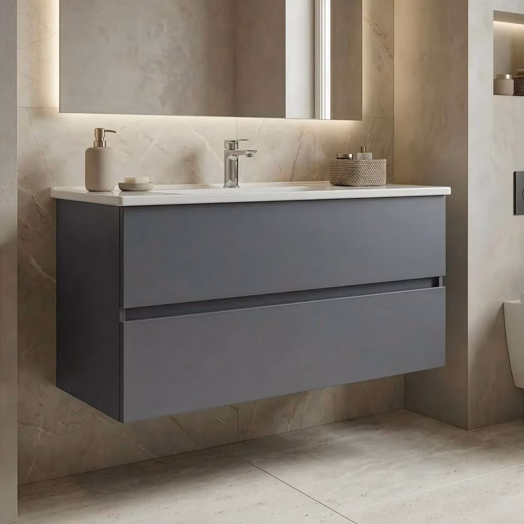 Mobile lavabo sospeso Hanah Home Nest 121 v2 Grigio opaco L/P/H: 121 x 51 x 55 cm – 2