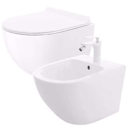 Rea - Carter Vaso Wc Sospeso Bianco, Vaso Wc Sospeso In Ceramica