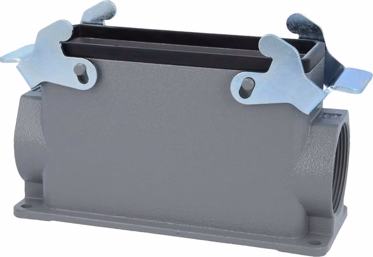 HARTING Han 24B Base alta, 2xM40 uscita cavo laterale, con 2 staffe trasversali Vite M40 Area di serraggio