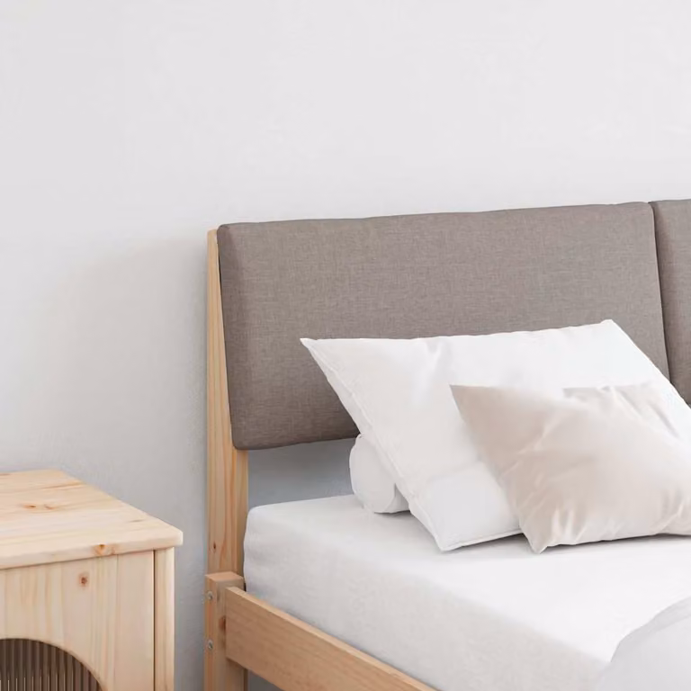 Testiera imbottita Talpa vidaXL in pino massello beige, larghezza: 150 cm