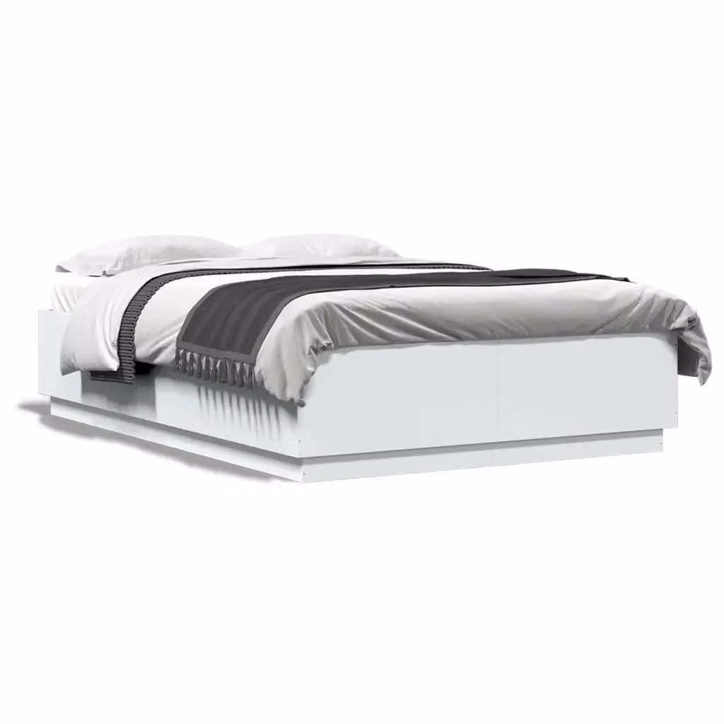 vidaXL Giroletto Bianco in Legno Multistrato con Doghe Fisse L/P: 150 x 200 cm – 2