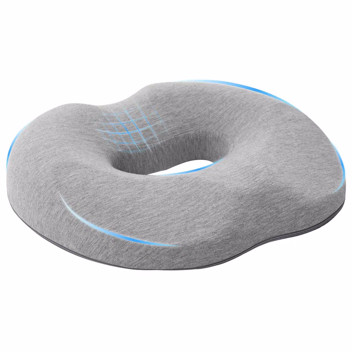 Cuscino per la seduta ergonomico in memory foam vidaXL, Grigio, L 42 x P 36,5 x H 8 cm