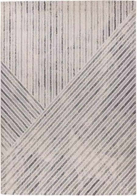Tappeto moderno Rhombus Kendra Home beige e grigio con design geometrico a pelo corto