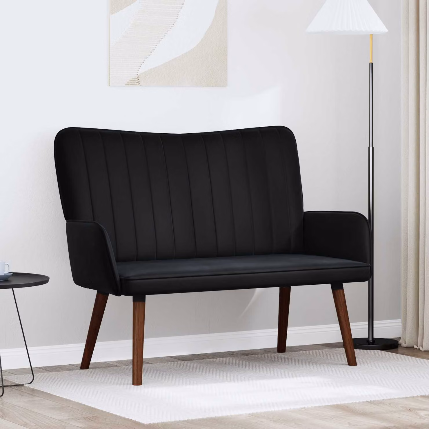 Divano a 2 posti vidaXL in velluto moderno, L: 115 cm, P: 61 cm, H: 87 cm