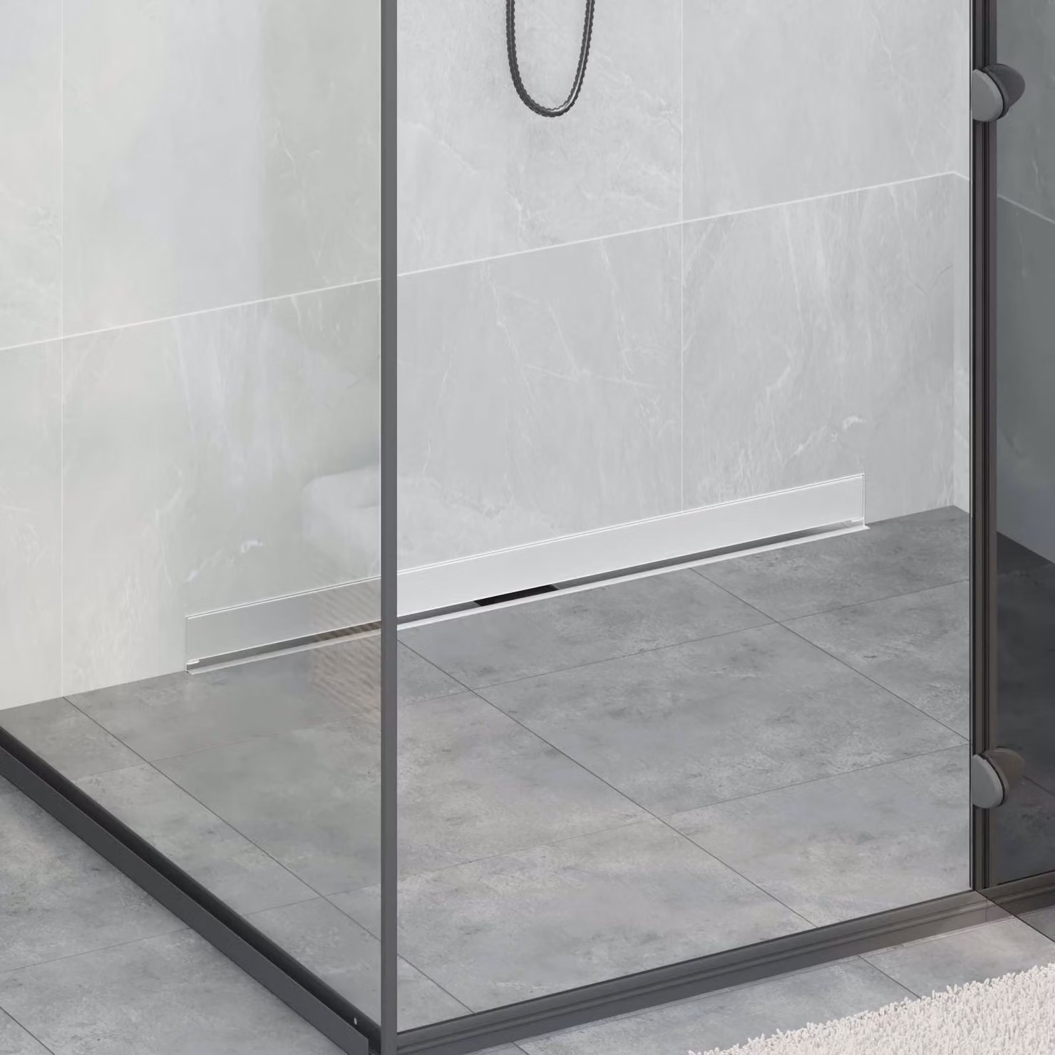 Scarico doccia da parete vidaXL in acciaio inox 304 color argento, lunghezza 90 cm