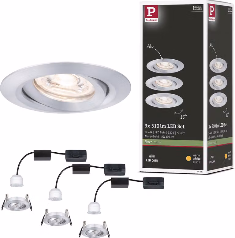 Paulmann Luce da incasso LED Nova Mini set base orientabile