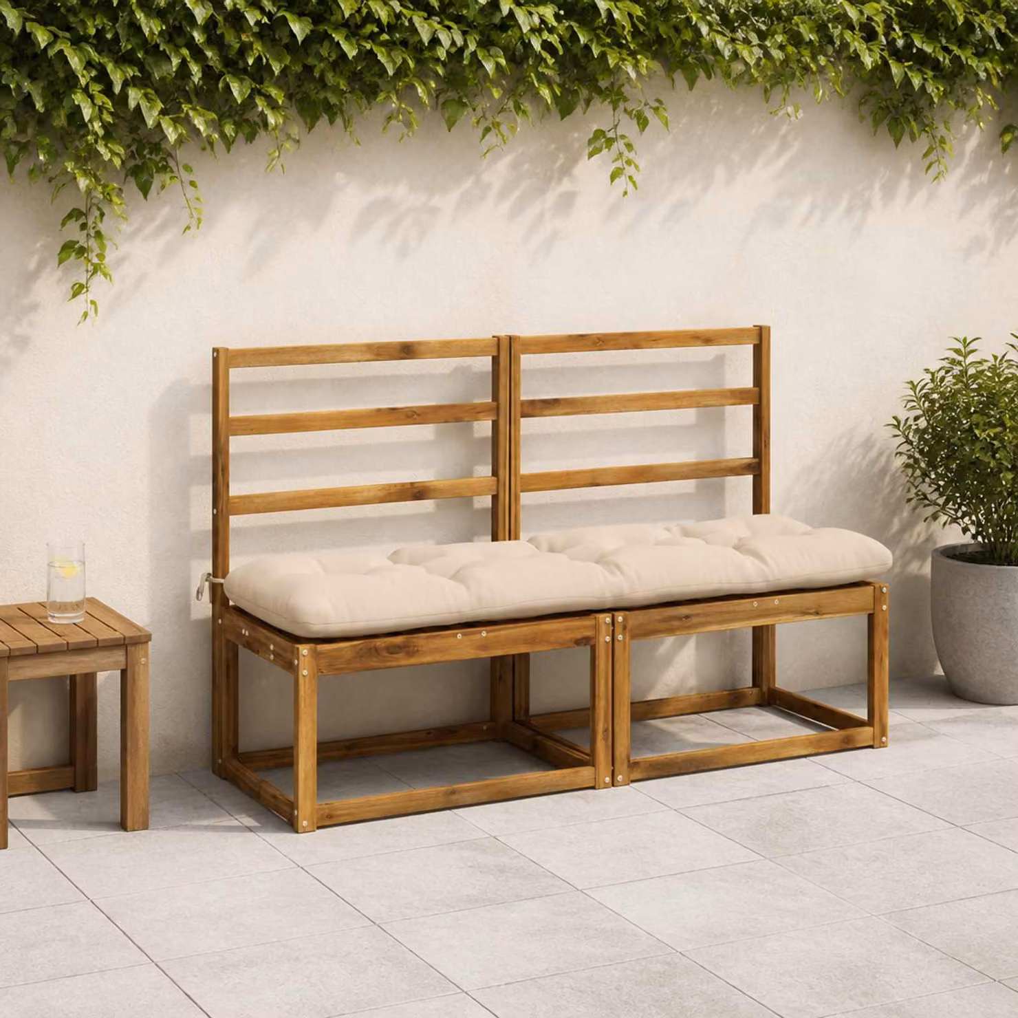 vidaXL Cuscino per panchina VIANEN 100% Poliestere Crema