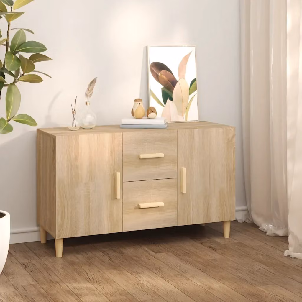 Credenza Buffet in Legno Multistrato Rovere Sonoma, L 100 x P 36 x H 60 cm – 2