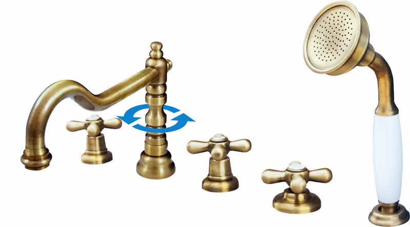 Slezák-RAV Rubinetto per vasca da bagno MORAVA OLD BRASS, Colore: old brass, Dimensione: 3/8''