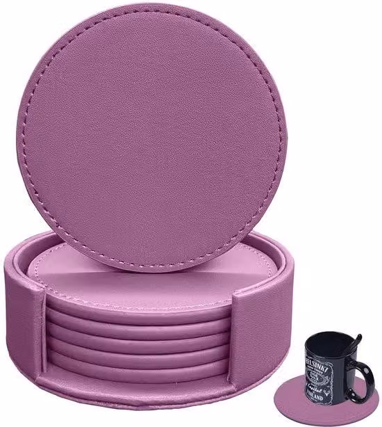 Rondelle in pelle da 10 cm, color porpora, antiscivolo