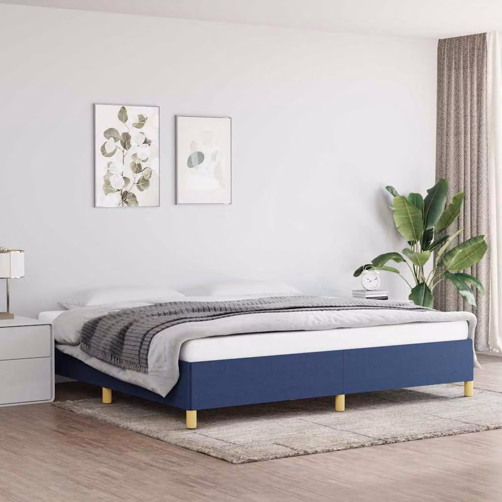 vidaXL Giroletto senza Materasso Blu in Tessuto L/P: 200 x 200 cm