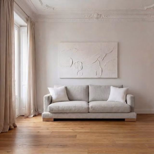 Divano 4 posti Luxor Living color beige con coperture rimovibili e cuscini inclusi