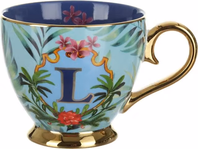 Tazza a forma di lettera L Royal Garden Kasanova in porcellana multicolore, 450 ml