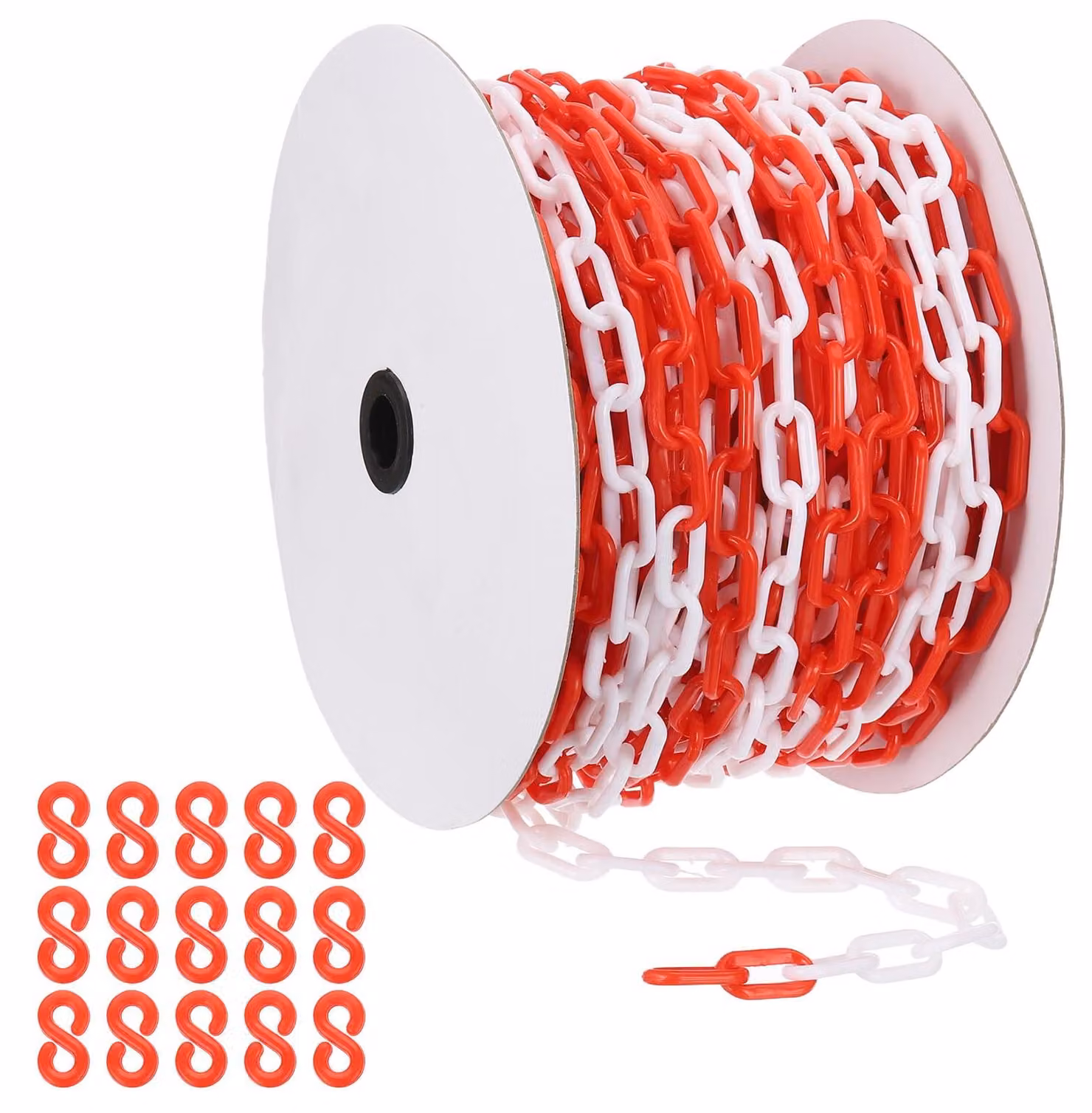 Catena in plastica rosso e bianco, 40 metri, 6 mm, per barriera di sicurezza