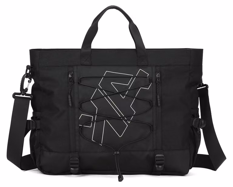 Aoking, borsa a tracolla unisex, grigia e nera, con tracolla regolabile