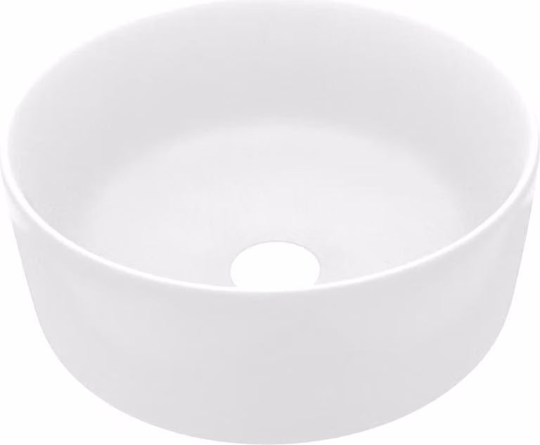 Lavandino Lusso Rotondo Bianco Opaco 40x15 cm in Vetroceramica