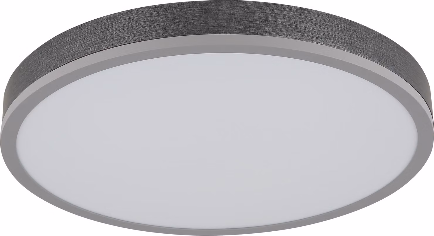 Plafoniera LED, legno, alluminio, grigio, P 45 cm