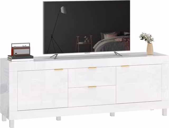 Mobile TV per televisori fino a 75 pollici ¨C Minimal ¨C Bianco lucido