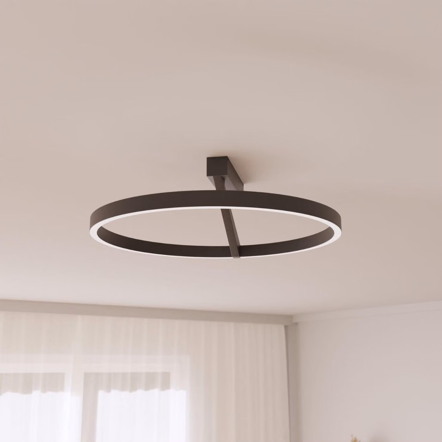 LUMIÈRE Design Plafoniera 'Noxi' 33cm LED bianco caldo Up- & Downlight Nero